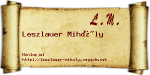 Leszlauer Mihály névjegykártya